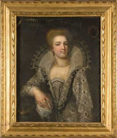 Ecole FRANCAISE du XVIIe siècle Portrait de Charlotte de Charnacé. Toile. 72 x 59,5...