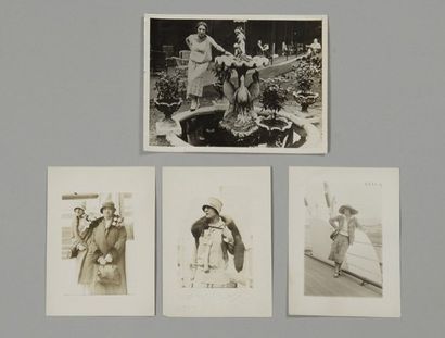 null Suzanne Lenglen. Ensemble de 4 photos de presse entre 1921 et 1926. Légendées....