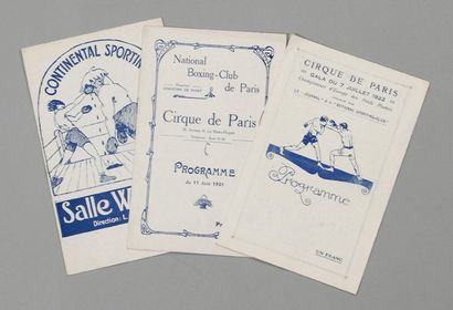 null Ensemble de 3 programmes : 1921, 1922 et 1923 avec le Championnat d'Europe des...