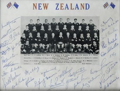null Photo de l'Equipe de Nouvelle-Zélande pour la saison 1959/1960 avec signatures...