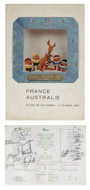 null Menu officiel du match France - Australie du 11 février 1967 au Stade de Colombes....