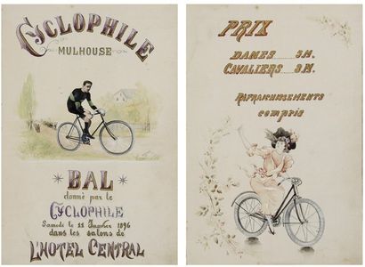 null Ensemble de 4 dessins originaux signés. Superbes illustrations pour le Cyclophile...
