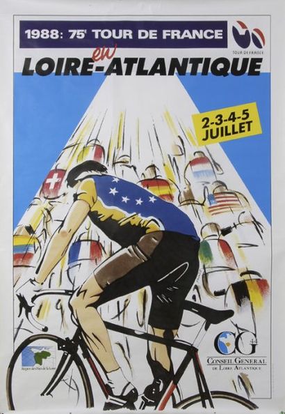 null Affiche du 75e Tour de France pour les étapes en Loire Atlantique des 2-3-4-5...