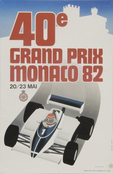 null Affiche du '40e Grand Prix de Monaco' 1982. Tirage hors commerce n?1098. Dim....