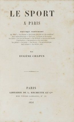 null Livre relié. Le Sport à Paris par Eugène Chapus avec un chapitre sur le jeu...