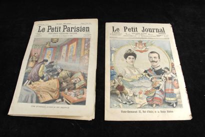 null Lot de deux exemplaires du "Le Petit Parisien" : -N°659 du 5 juillet 1903 "Un...