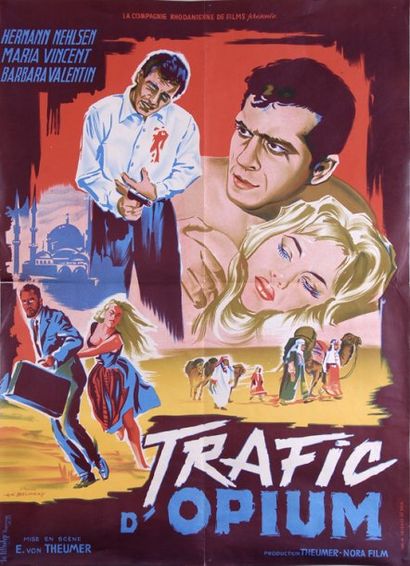 null Rare affiche de cinéma française du film « Trafic d'opium » 1961 (titre original...