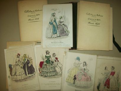 null Important recueil de gravures de mode, entre 1838 et 1847, imprimees en noir...