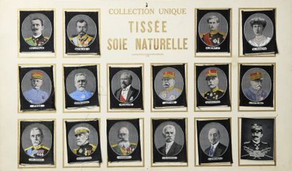 null Collection de seize vignettes tissées, vers 1910-1920, portraits des souverains:...