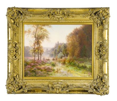 Gaston ANGLADE (1854-1919) Paysage. Huile sur toile signée en bas à droite et datée...