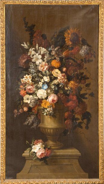 Johannes Christoph LOTYN (Bruxelles 1618 - après 1695) Bouquet de fleurs Sur sa toile...