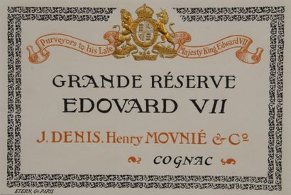 null Alcool - Cognac J. Denis et H. Movnié. Lot de trois grandes étiquettes à décor...
