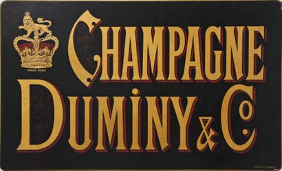 null Alcool - Champagne Duminy. Belle affiche publicitaire cartonnée polychrome et...