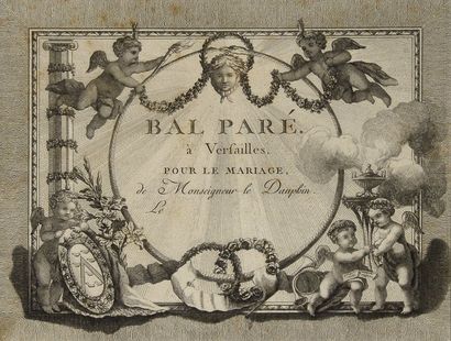null Louis XVI, roi de France. Gravure représentant le modèle du carton d'invitation...