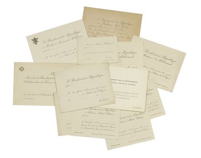 null République Française. Belle collection de 16 invitations vierges sur bristol...
