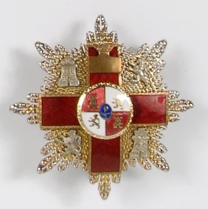 null Espagne - Ordre du mérite militaire - Plaque de grand officier. Métal, émail,...