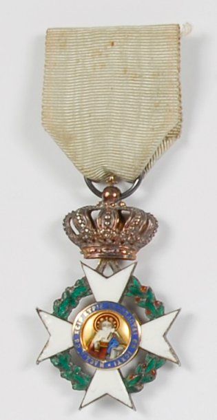 null Grèce - Ordre du Sauveur - Croix d'officier. Argent, or, émail, avec ruban,...