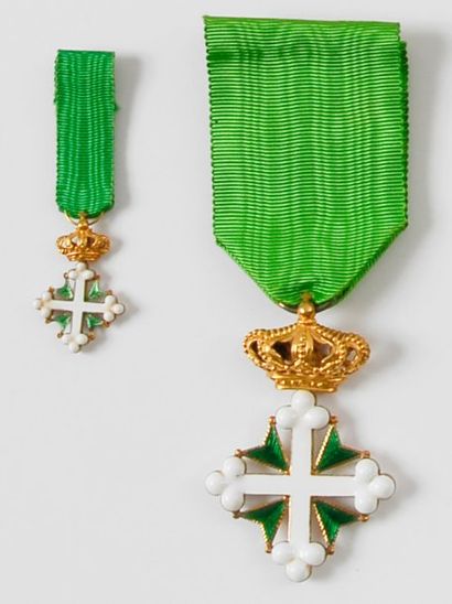 null Italie - Ordre de Saint-Maurice et Lazare - Croix de chevalier. Vermeil, émail,...