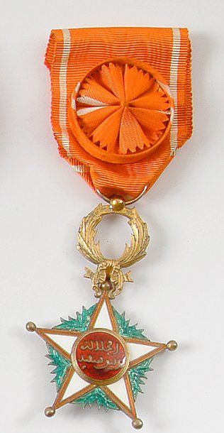 null Maroc - Ordre du Nichan El Anouar - Croix de chevalier. Vermeil, émail, avec...