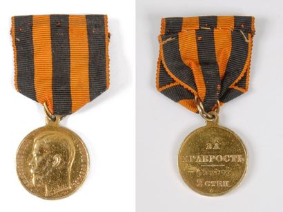 null Russie - Médaille de Saint-Georges de 2ème classe. Or, avec ruban, portant le...