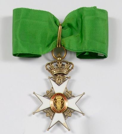 null Suède - Ordre de Vasa - Insigne de Commandeur. Argent, or, émail, avec ruban...