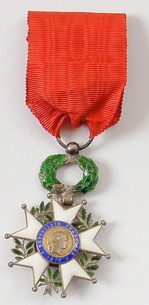 null France - Légion d'honneur - Croix de chevalier. Argent, émail, avec ruban, bon...