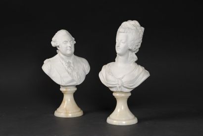 null Louis XVI, roi de France et Marie-Antoinette, reine de France. Paire de bustes...