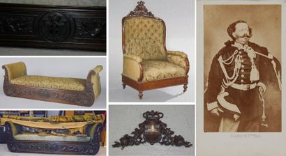 ITALIE Mobilier du salon du roi Victor-Emmanuel II (1820-1878), provenant de son...
