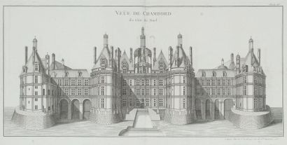 null Description du château de Chambord. Reliure du XIXe siècle, dos en maroquin...