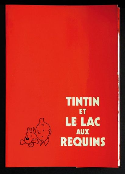 HERGE 3 TINTIN DP. Tintin et le lac aux requins. Rare dossier de presse édité par...