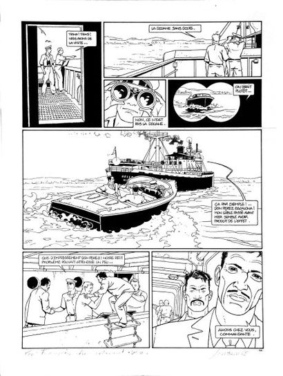 JUSSEAUME Tramp - Encre de chine pour la planche 38 de l'album "La sale guerre" paru...