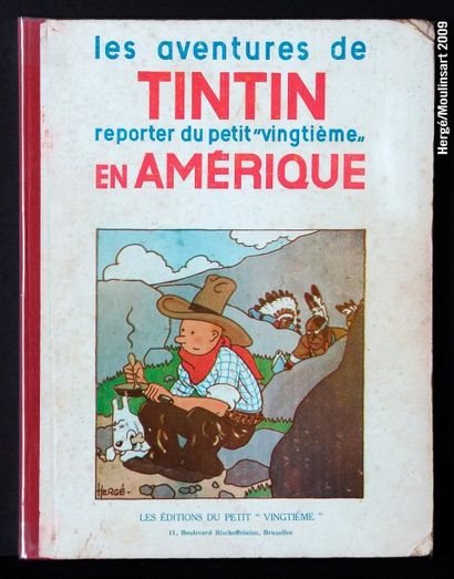 HERGE TINTIN A3. Tintin en Amérique. édition originale Petit Vingtième (1932). Quatrième...