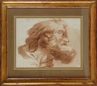 Attribué à Jean Baptiste Marie PIERRE (Paris 1713 - 1789) Tête de vieillard Sanguine....