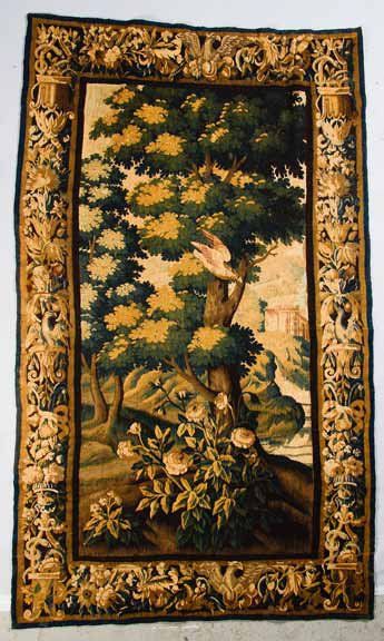 AUBUSSON. Verdure. Laine. XVIIIe siècle. 2 77 x 164 cm