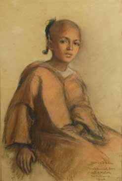 Louis Edouard BRINDEAU de JARNY (1867-1943) Portrait du fils d'Abdel KADER. 1926Pastel...