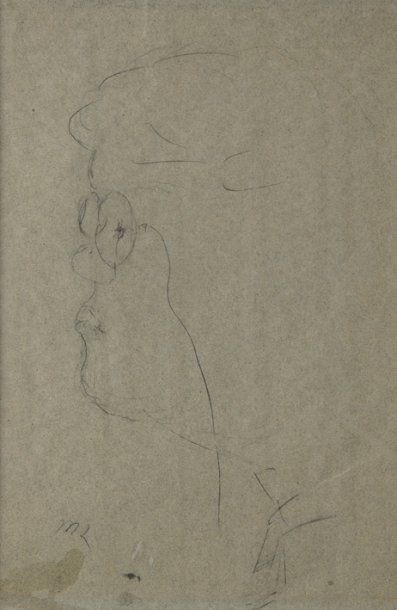 LARIONOFF Michel (1881-1964). Caricature de Serge de Diaghilev, vers 1925. Dessin...
