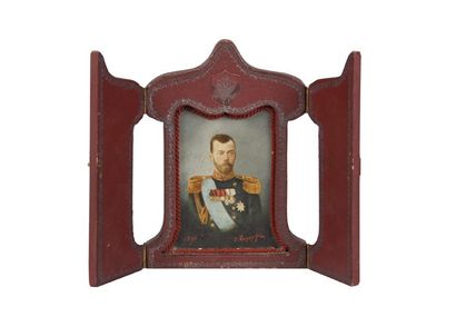 Ecole russe du XIXème siècle. Portrait du tsar Nicolas II (1894-1918). Huile sur...