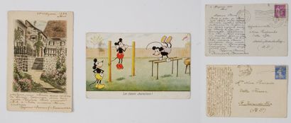 KSCHESINSKAIA Mathilde (1872-1971). Lot de deux cartes postales autographes signées...