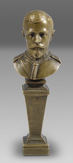null Cachet en bronze à l'effigie d'un buste de l'empereur Nicolas II. Bon état....