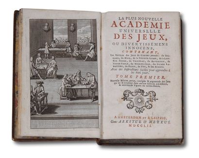 null Livre. Académie Universelle des Jeux. Édition de 1752. Contenant des pages sur...