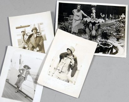 null Suzanne Lenglen. Ensemble de 4 photos de presse entre 1921 et 1926. Légendées....