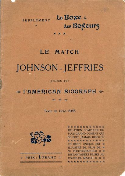 null Fasicule. La Boxe et les Boxeurs. (supplément). «Le match Johnson-Jeffries présenté...