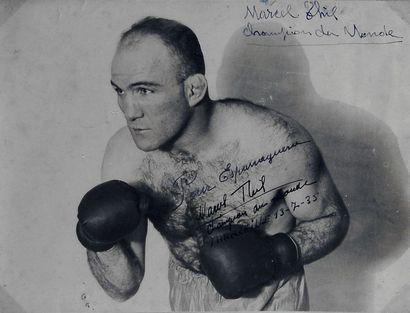 null Photo originale de Marcel Thil (1904-1968) champion du Monde des «poids moyen»...