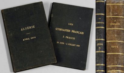 null Lot de 4 livres. Le Gymnaste 1er semestre 1884 et 1896 et années complétes 1891...