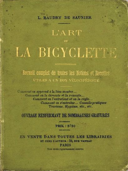 null Livre. L'art de la Bicyclette. Par L. Baudry De Saunier. Seconde édition de...