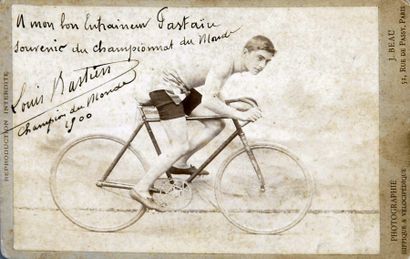 null Photo originale de Louis Bastien, champion du Monde 1900 de Demi-fond amateur...