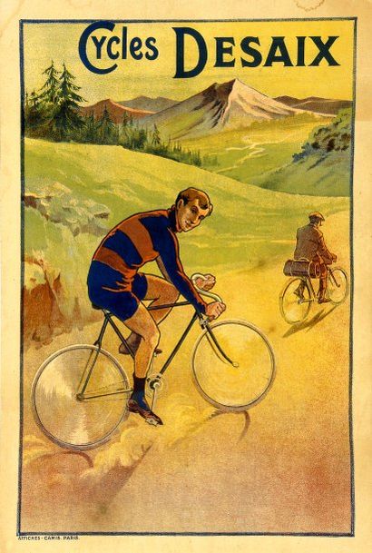 null Affiche. «Cycles Desaix». Circa 1900. Dim. 40 x 60 cm. Entoilée.