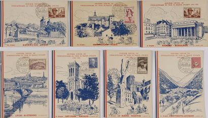 null Série complète des 23 cartes postales officielles commémoratives du cinquantenaire...
