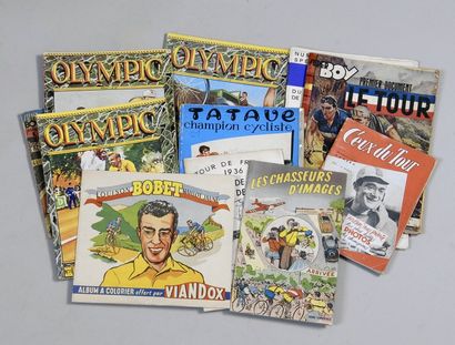 null Lot de bandes dessinées autour du vélo. Divers titres dont Olympic, Spirou,...
