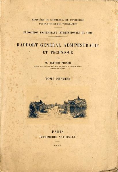 null 1900. Paris. Ensemble des 7 tomes du rapport général administratif et technique...